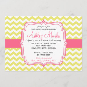 Invitation jaune et rose de Chevron