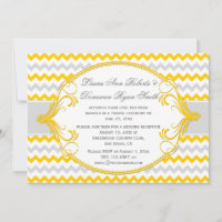 Jaune Gris Tourbillons Cadre Chevron Réception Uni