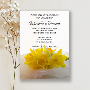 Invitation Jaune jonquille sur la fête d'engagement du printe