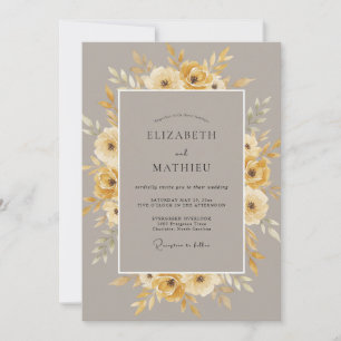 Invitation Jaune Moutarde Mariage Automnal Assourdi