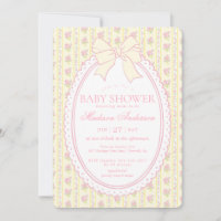 Jaune Pâle Vintage Élégante Baby Shower Florale