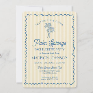 Invitation Jaune Palm Spring Pastel Beach Bachelorte Party