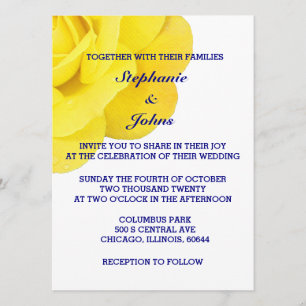 Invitation Jaune Rose Marine Bleu Blanc mignon Mariage à la l