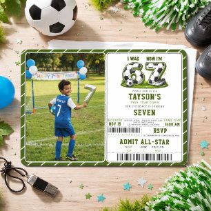Invitation J'avais 6 ans, maintenant j'ai 7 ans Football Anni