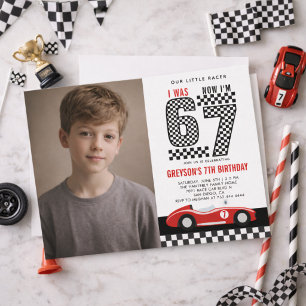 Invitation J'avais 6 ans maintenant j'ai 7 ans garçon de voit