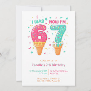 Invitation J'avais 6 ans maintenant je suis glace 7 ans d'an