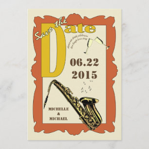 Invitation Jazz de style vintage, enregistrez la date