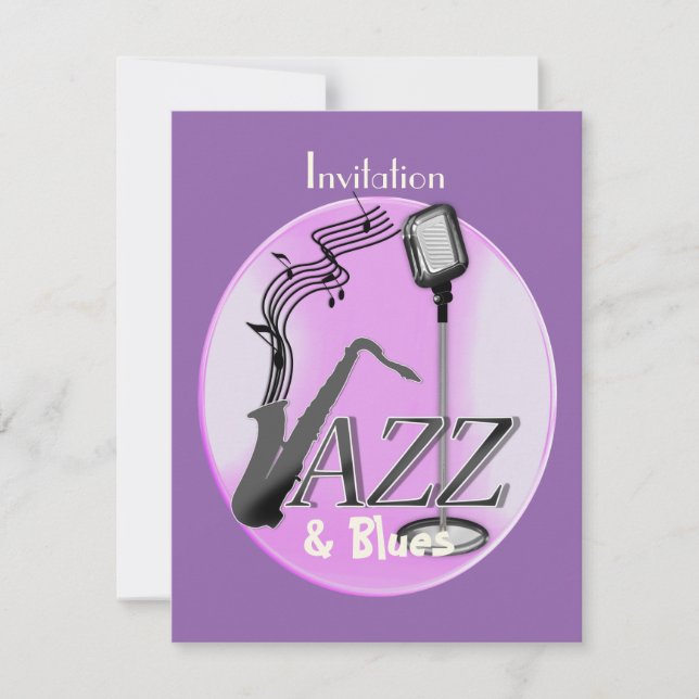 Invitation Jazz Et Blues Fête À Thème (Devant)