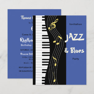Invitation Jazz Et Blues Thématique Anniversaire Fête Invitat