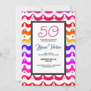 Invitation Jazzy Tropical Psychedelic Wavy