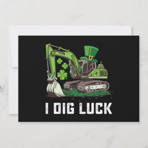 Invitation Je creuse Excavateur de chance St Patrick's Day Ir