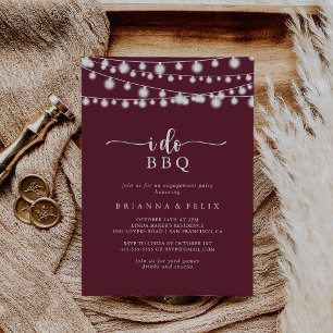 Invitation Je fais BBQ Burgundy Lights