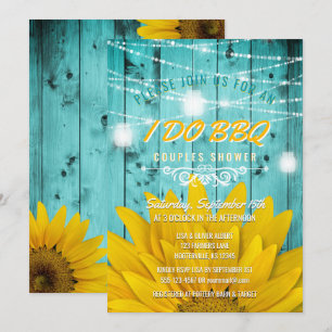 Invitation Je Fais BBQ Couples Douche Chaîne Lumières Tournes