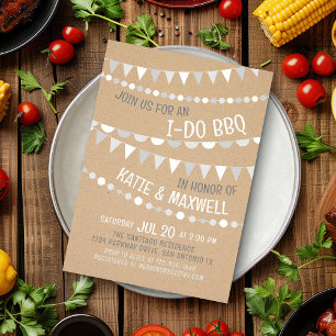Invitation Je fais BBQ Kraft Couples nuptiale Douche Invitati