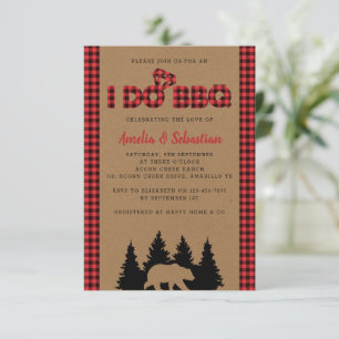 Invitation Je fais BBQ Kraft Plaid Fête des mariées