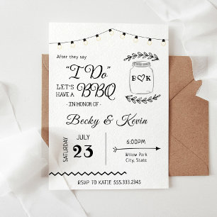 Invitation Je fais BBQ Mariage Réception
