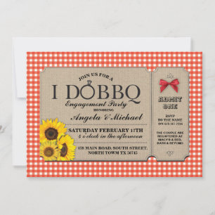 Invitation Je FAIS BBQ Red Fiançailles Couples Douche Bow Inv