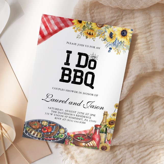 Invitation Je fais BBQ Sunflower Russe Engagement Party (Créateur téléchargé)
