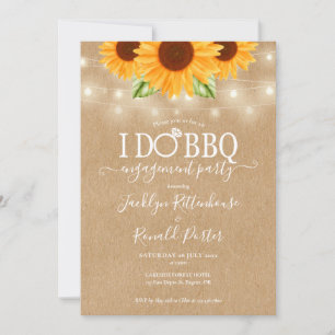 Invitation Je fais BBQ Tournesol Chaîne Lumière Fiançailles r