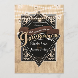 Invitation JE FAIS DU BARBECUE BBQ Occidental Bois & Lumières