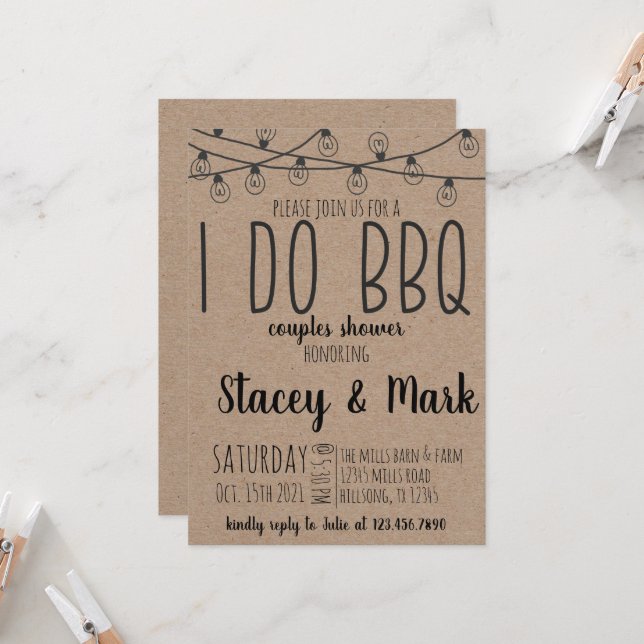 Invitation Je fais du BBQ (Devant/Arrière en situation)