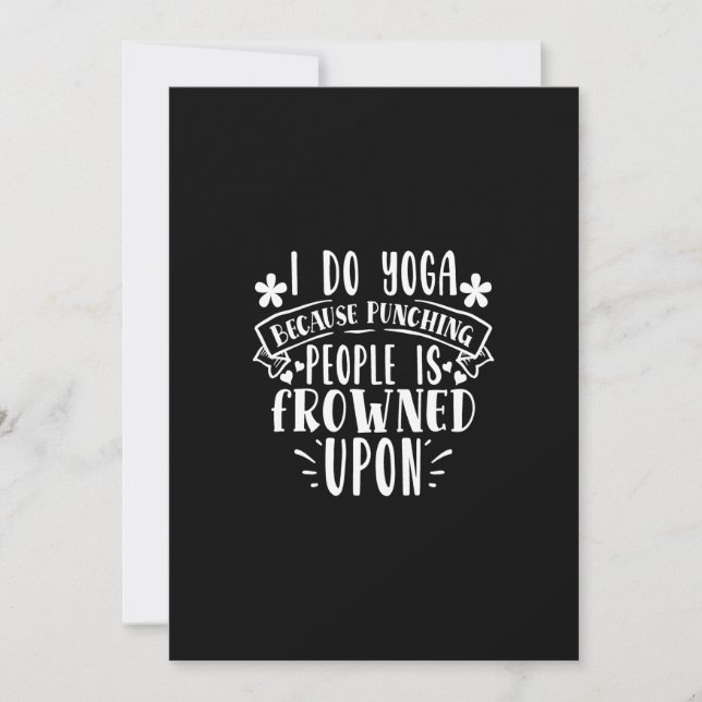 Invitation je fais du yoga parce que frapper les gens est mal (Devant)