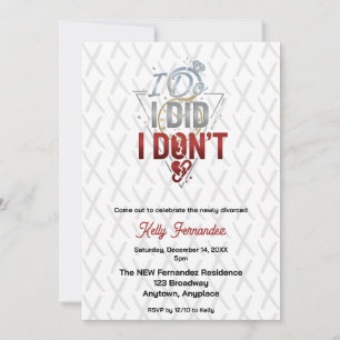 Invitation Je fais, j'ai fait, je ne divorce pas Fête de divo
