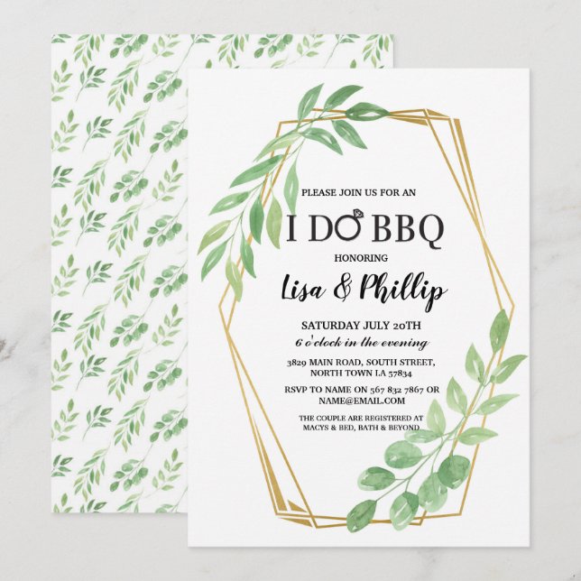 Invitation Je fais la feuille de cadre d'or de partie de (Devant / Derrière)