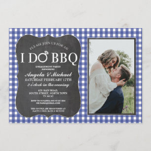 Invitation JE FAIS la photo bleue de douche de couples de