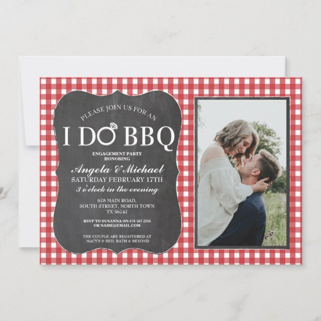 Invitation JE FAIS la photo rouge de douche de couples de (Devant)