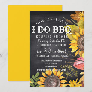 Invitation Je fais les tournesols rustiques de douche de