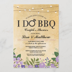 Invitation JE FAIS l'invitation floral mauve-clair de douche