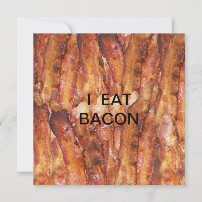 Invitation Je mange du texte Bacon avec Arrière - plan (Devant)