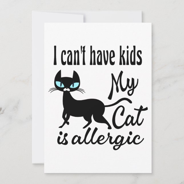 Invitation Je ne peux pas avoir d'enfants Mon chat est allerg (Devant)