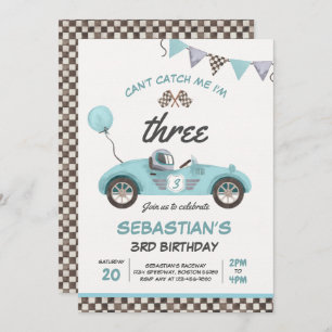 Invitation Je ne peux pas m'attraper Je suis trois voitures d