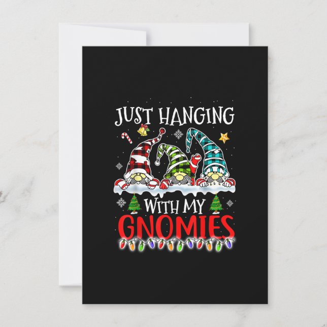 Invitation Je Passe Juste Avec Mes Gnomies Gnomes Noël (Devant)
