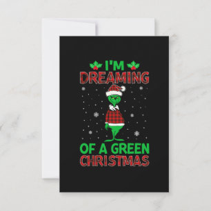 Invitation je rêve d'un design de noël vert