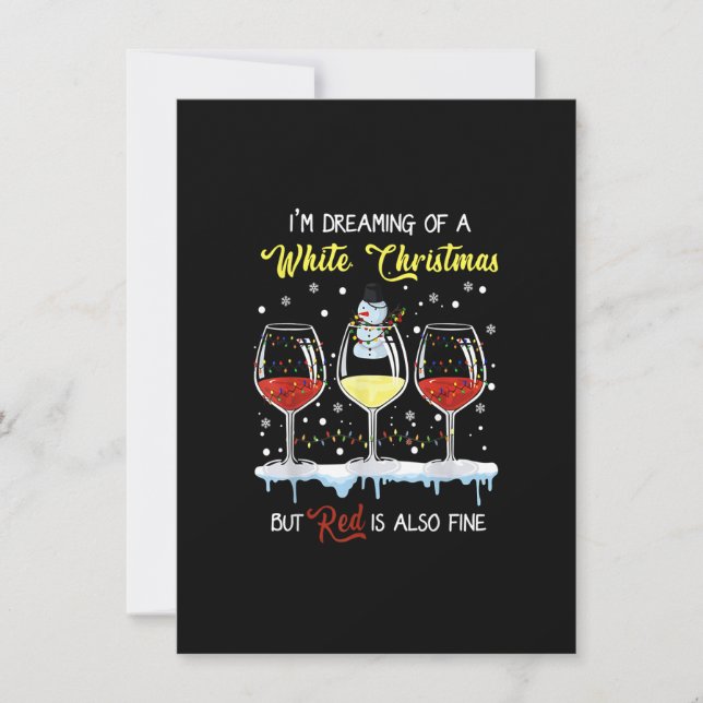 Invitation Je rêve d'un Noël blanc mais le rouge est aussi (Devant)