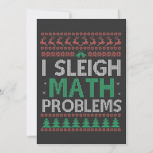 Invitation Je Sleigh Math Problèmes Drôle Moche Douille Xmas