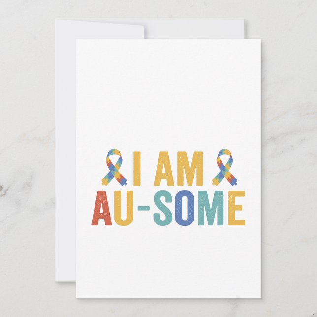 Invitation Je Suis Au-Certain Autisme Drôle Autiste Sensibili (Devant)