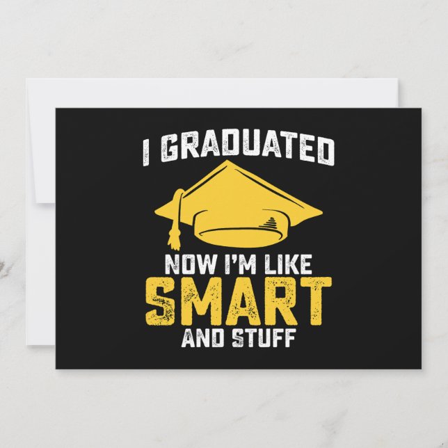 Invitation Je Suis Diplômé Maintenant Je Suis Comme Intellige (Devant)