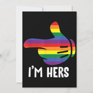 Invitation Je suis Hers Rainbow Lesbian Couple Funny LGBT Pri