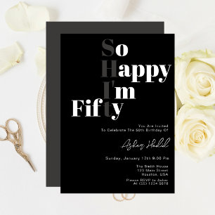 Invitation Je suis heureux d'avoir 50e fête d'anniversaire