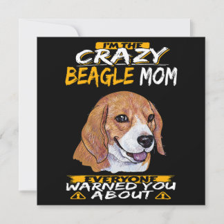 Invitation Je suis la folle maman Beagle