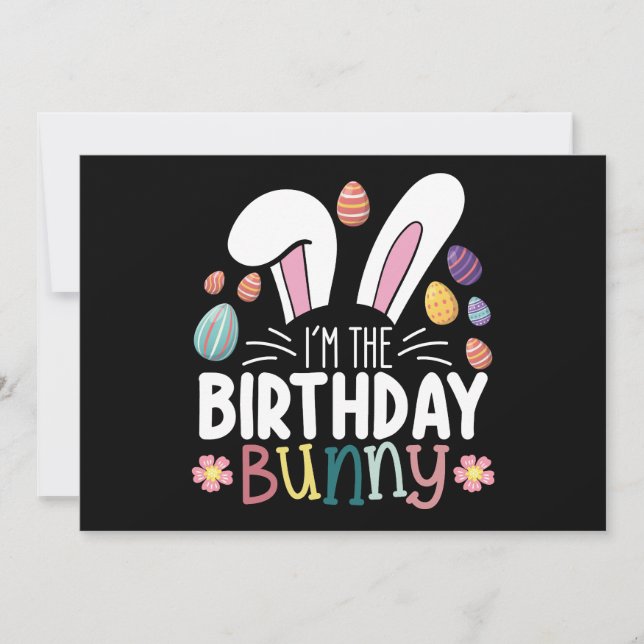 Invitation Je suis L'Anniversaire Bunny Famille de Pâques (Devant)