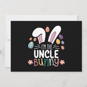 Invitation Je suis l'oncle Bunny Famille de Pâques qui corres