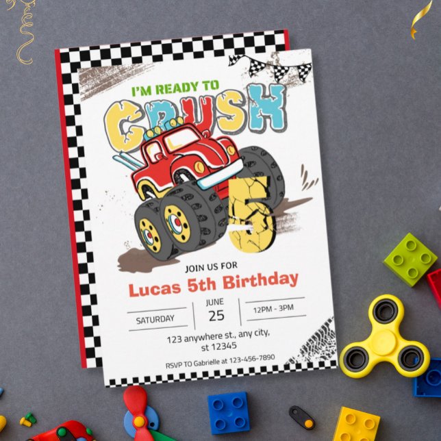 Invitation Je suis prêt à écraser Monster Truck 5e anniversai (Créateur téléchargé)