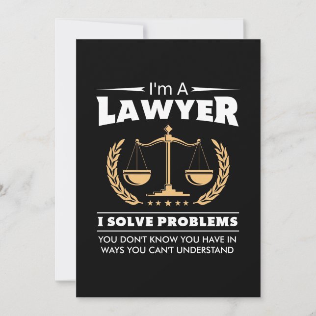 Invitation Je Suis Un Avocat Je Résolis Les Problèmes (Devant)