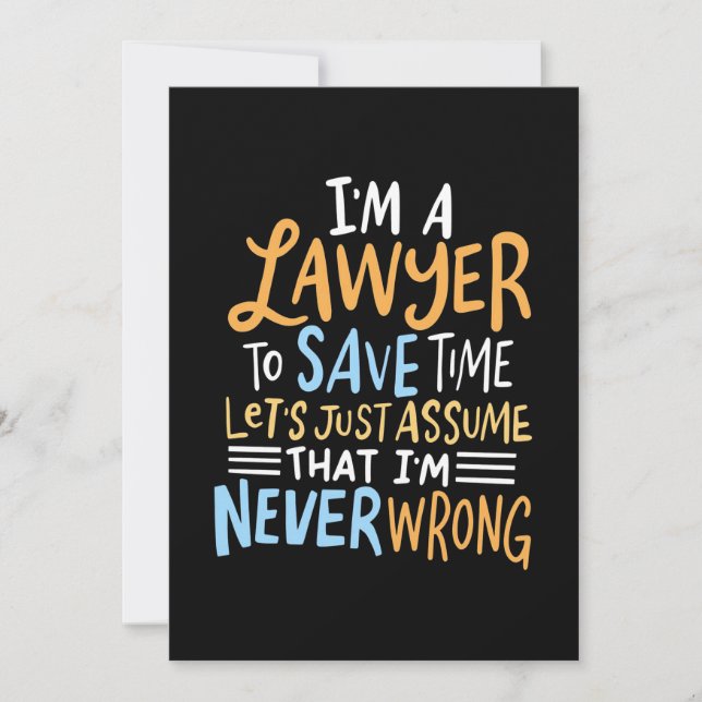 Invitation Je suis un avocat pour vous faire gagner du temps (Devant)