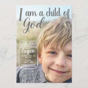 Invitation Je suis un enfant de dieu Baptême Personnalisé Inv